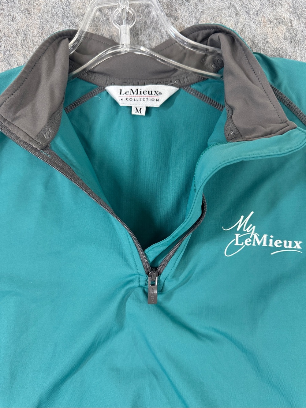 Le Mieux Womens 1/4 Zip Base Layer Top Sz M Long Sleeve Equestrian Teal - Picture 8 of 11